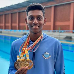 Chintan Shetty Wins National Games Swimming Gold